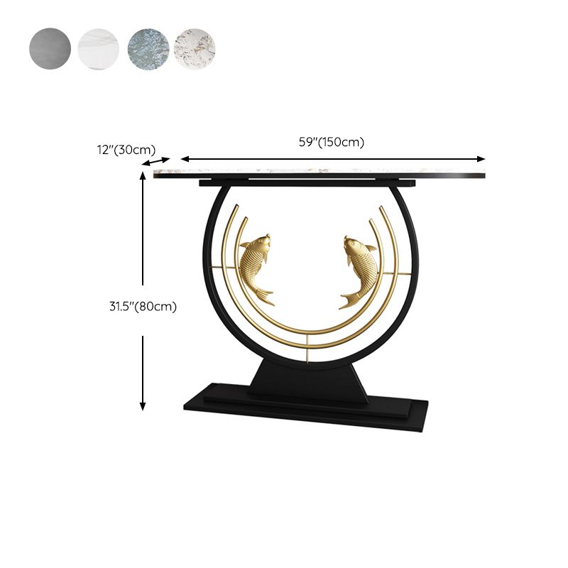 Contemporary Stone Console Table Stain Resistant Console Sofa Table for Hall