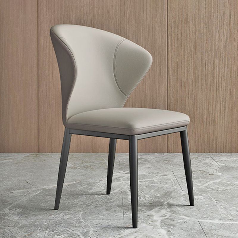 Contemporary Dining Chairs Armless Dining Chairs with Metal Legs for Kitchen