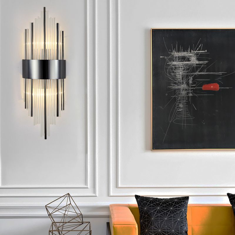 Crystal Geometric Shape Wall Light Modern Style 2 Lights Wall Light Sconce