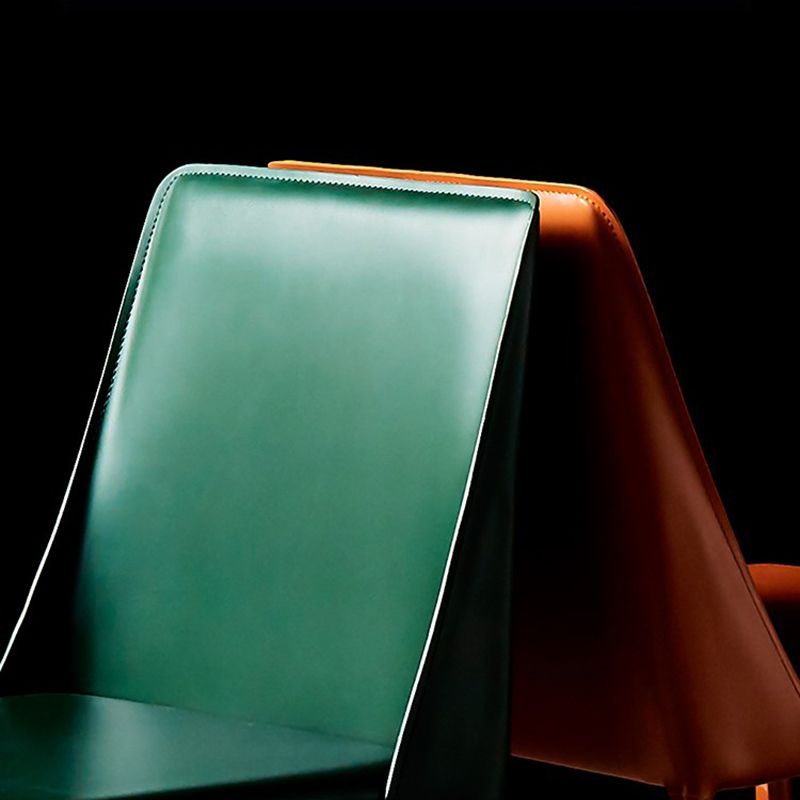 Chaise de maison en cuir de style design, finition mate, chaise d'appoint Parsons pour salle à manger