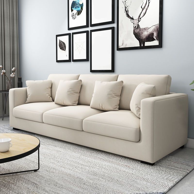 Square Arm Sofa 31.49" D x 33.46" H Loose Back Sofa for Living Room