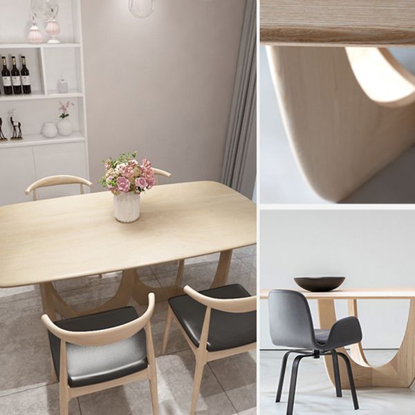 Mesa de comedor de madera sólida Simplicidad Simplicidad Doble pedestal para comedor