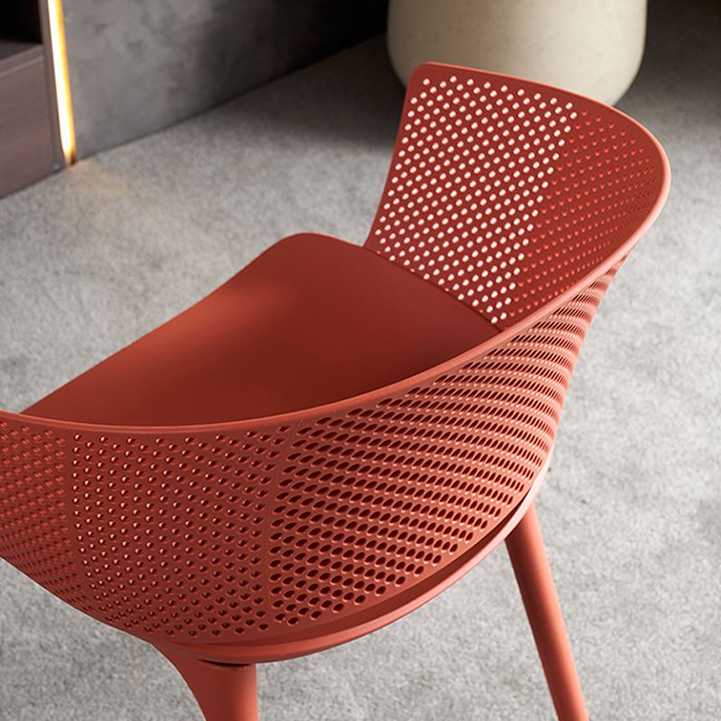 Open Back Dining Side Chair Modern Home Plastic Dining Arm Chair
