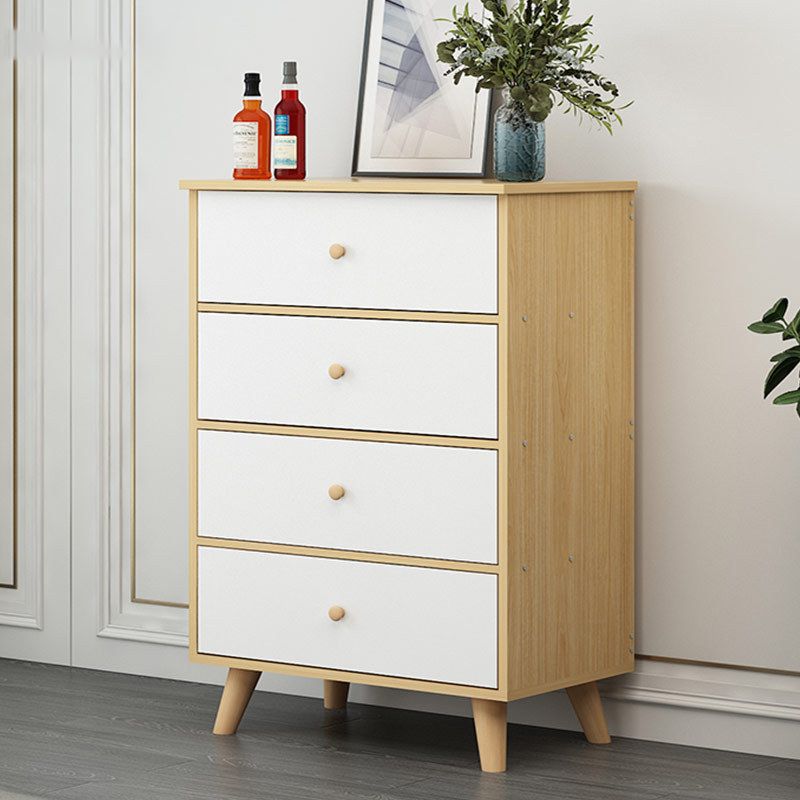 35.4" Tall Wood Storage Cabinet Modern Drawers Included Accent Chest