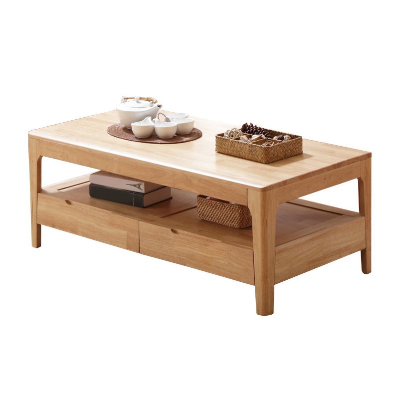 Scandinavian Solid Wood Coffee Table with 4 Legs Coffee Cocktail Table
