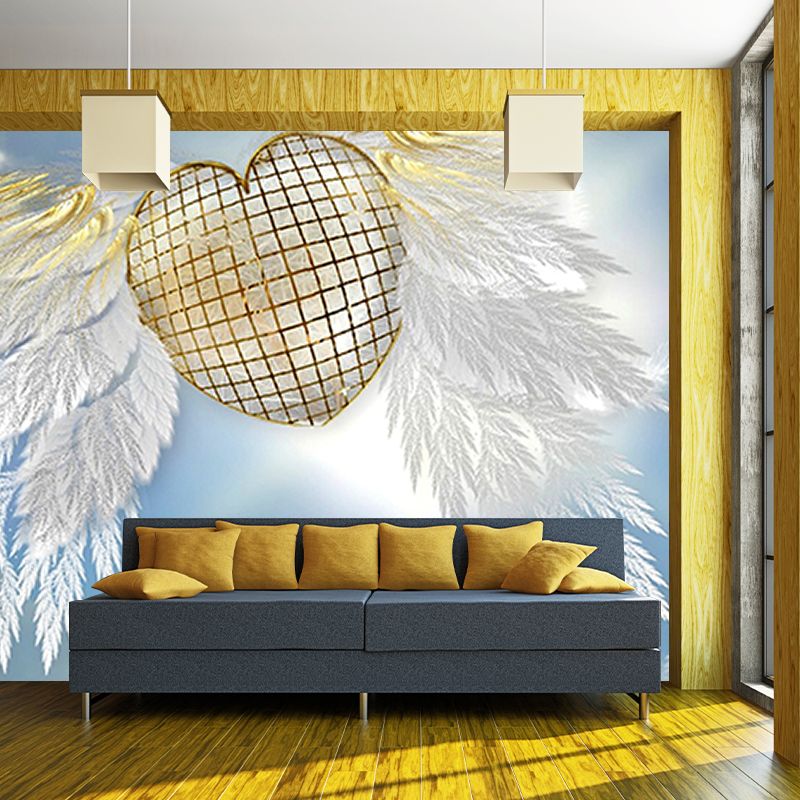 Decorative Wall Mural Feather Printed Sitting Room Wall Mural