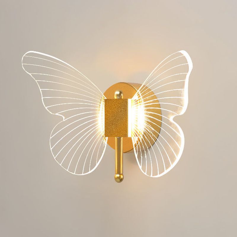 Modernism Butterfly Bath Vanity Lighting Metal Golden Vanity Lamp for Bathroom