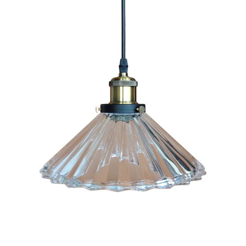 Konisches Schlafzimmer kleine Suspension Lampe rustikales, gerippt