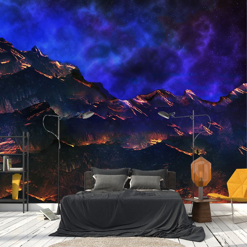 Mountain Illustration Mildew Resistant Mural Wallpaper Living Room Wall Mural