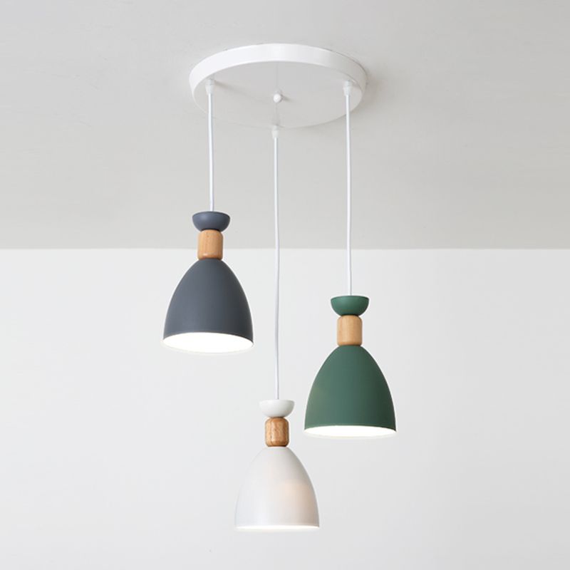 3 Köpfe Anhänger leichter Metallschatten moderne Hanglampen für Wohnzimmer