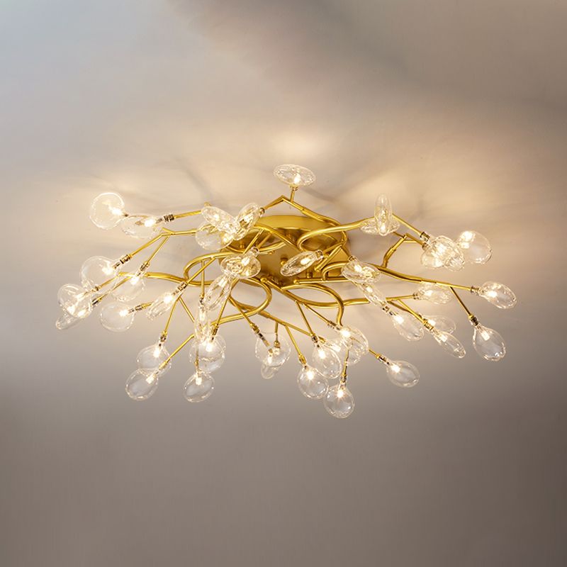 Firefly Flush Ceiling Light Contemporary Metal Living Room LED Flush Mount Lighting