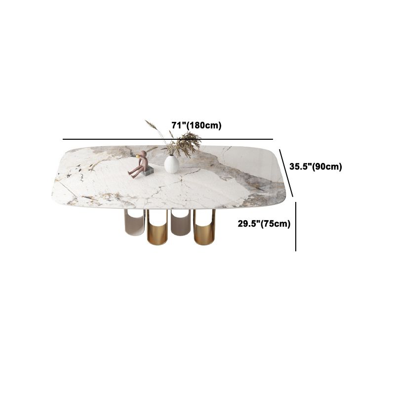 Luxurious 1/4/5/6/9 Pieces Rectangle Dining Set Sintered Stone Top Dinette Table Set