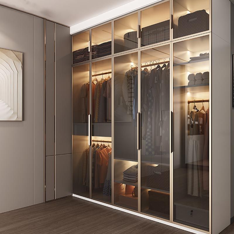 Modern Style Wardrobe White Color Wood Wardrobe Closet with Shelves