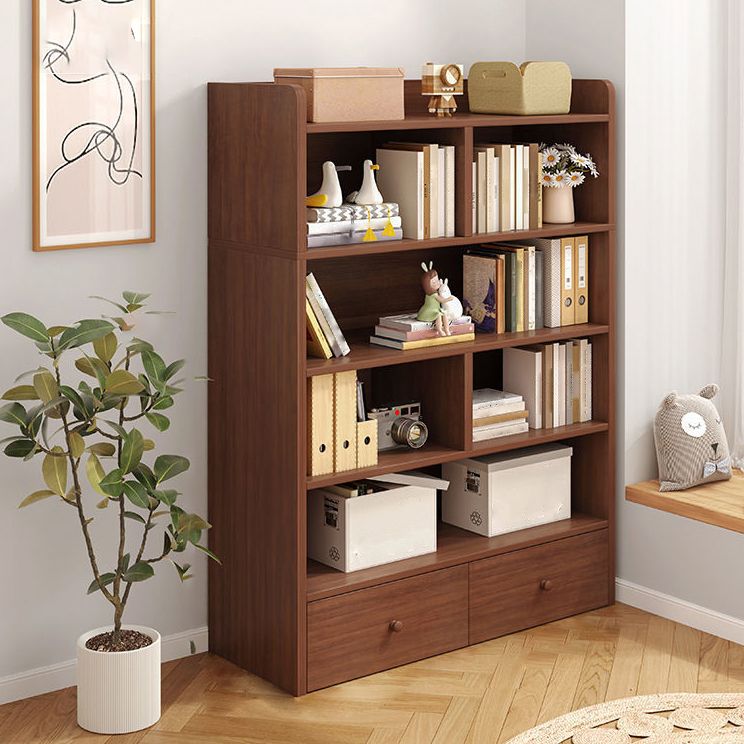 Wooden Closed Back Bookcase Modern Standard Bookshelf for Home
