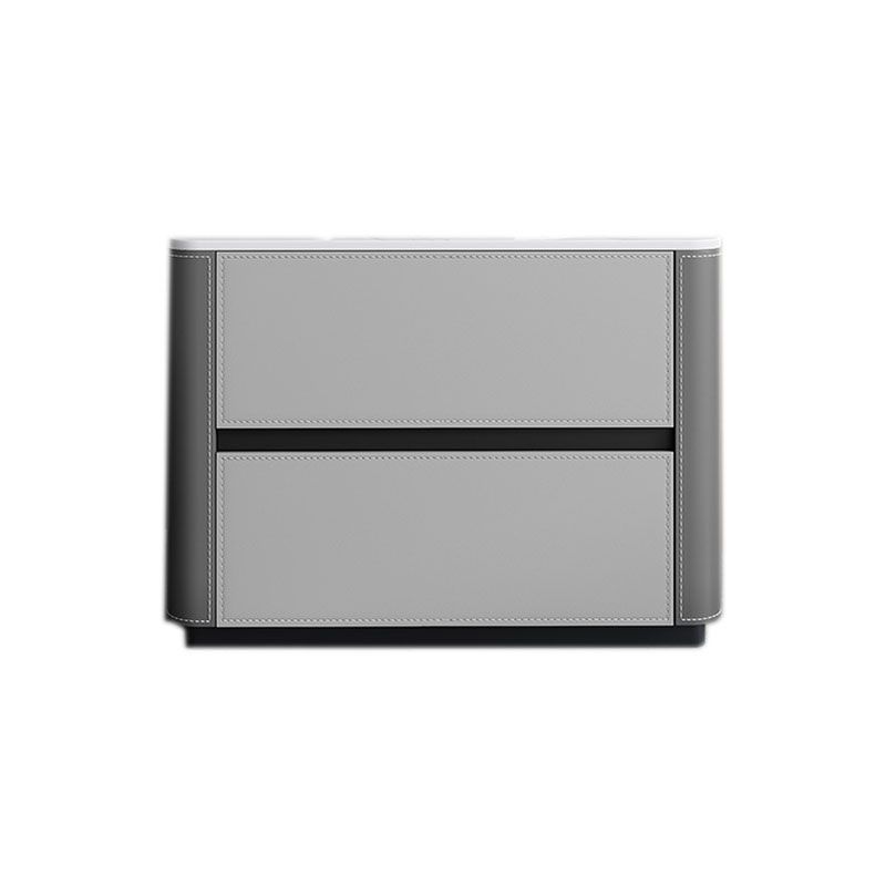 Contemporary Stone Chest Bedroom Vertical Storage Chest in Gray with Drawers