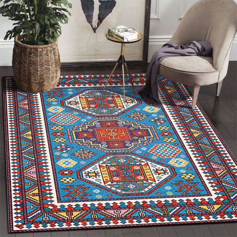 Boho Print Carpet Polyester Area Tapis résistant aux taches pour la décoration de la maison