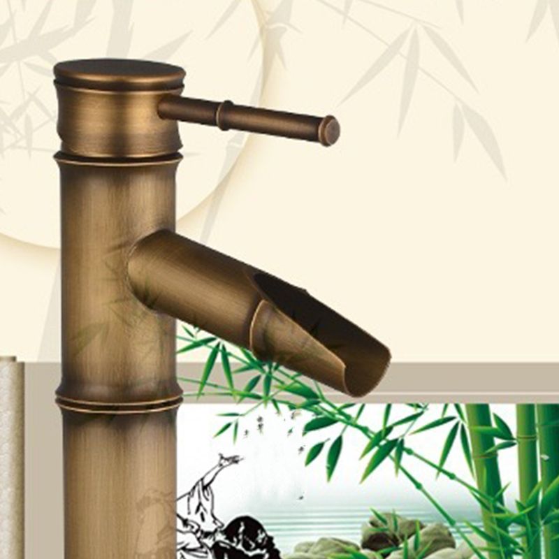 Country Style Vessel Bathroom Faucet Brass Lever Handle Vanity Sink Faucet