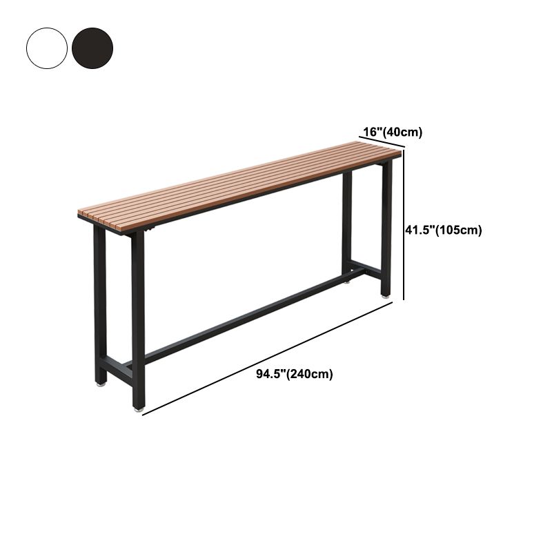 Plastic Wood Bar Dining Table Modern Rectangle Bar Table with Trestle for Cafe Balcony