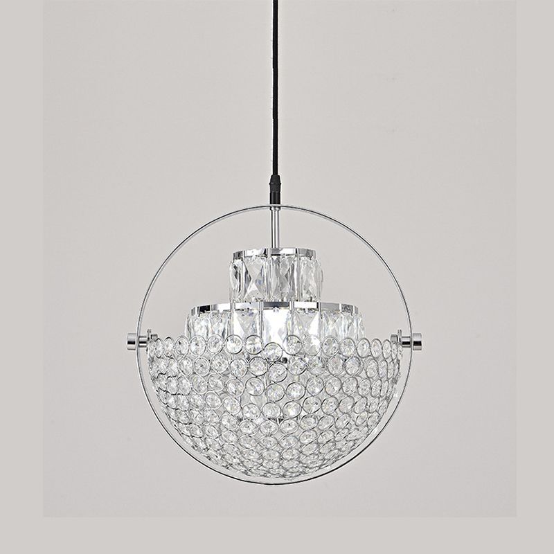 Modern Simplicity Crystal Hanging Lamp Sphere Shape Pendant Light for Living Room