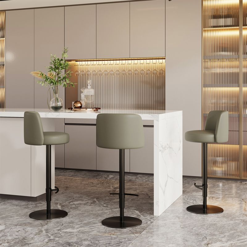 Adjustable Swivel Bar Stool Leather Backrest Counter Stool for Bristol