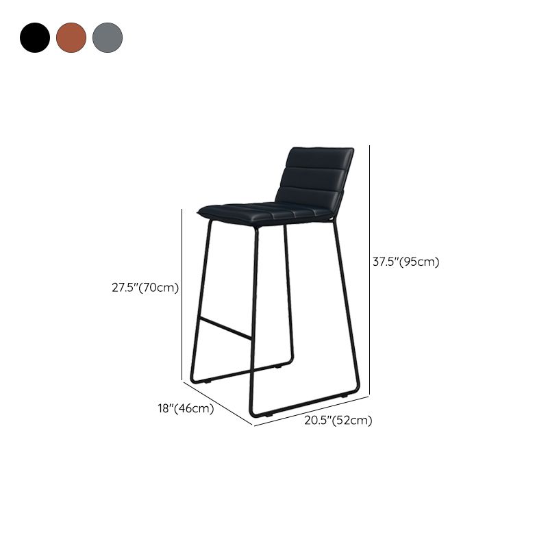 Metal Low Back Dining Stools Contemporary Armless Bar Stools with Footrest