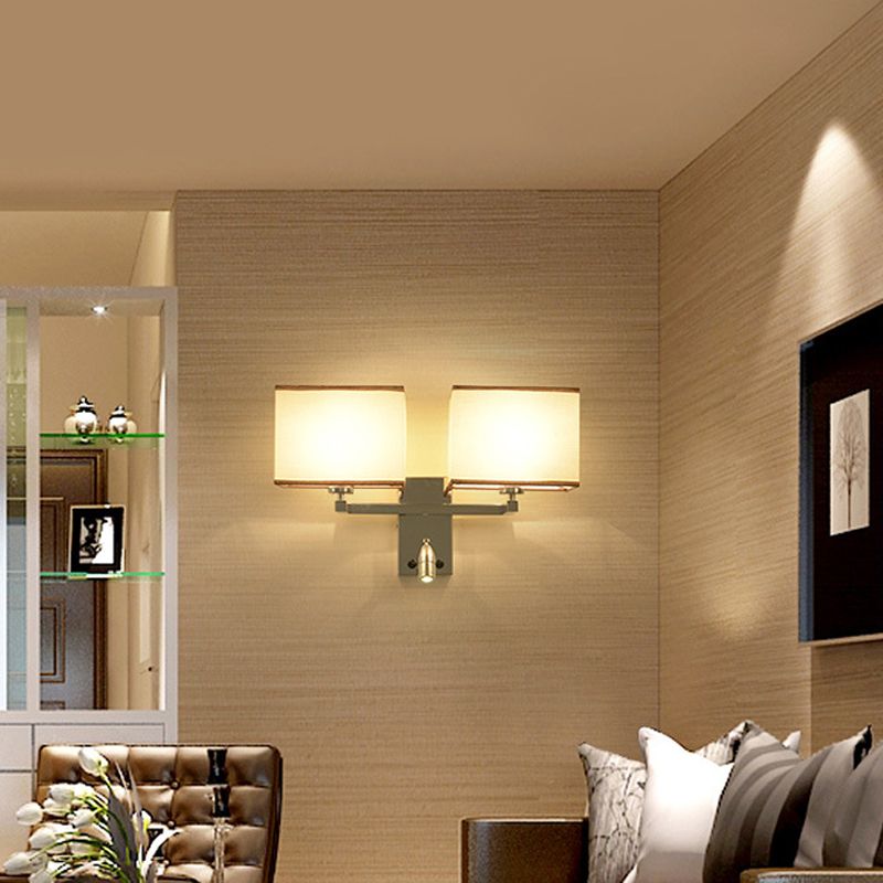 Fabric Geometric Wall Light Fixture Modern Wall Lighting for Bedroom