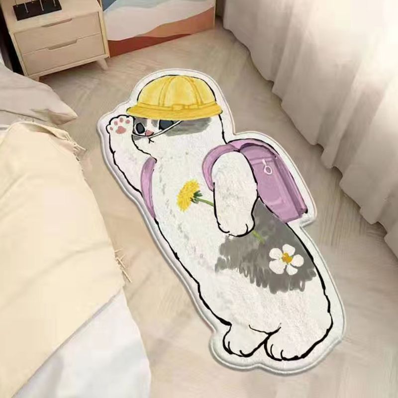 Novelty Contemporary Polyster Animal Printed Living Room Non-Slip Backing Area Rug