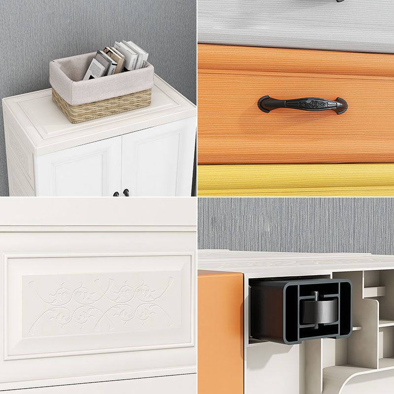Plastic Contemporary Storage Cabinet for Bedroom Matte Finish Cabinet