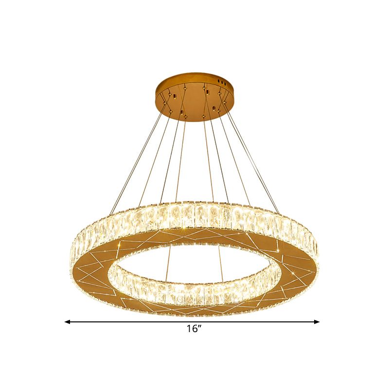 Lampada a sospensione circolare Modernista Crystal Crystal Blocco Lampella a LEDELIE LEDELIER per camera da letto