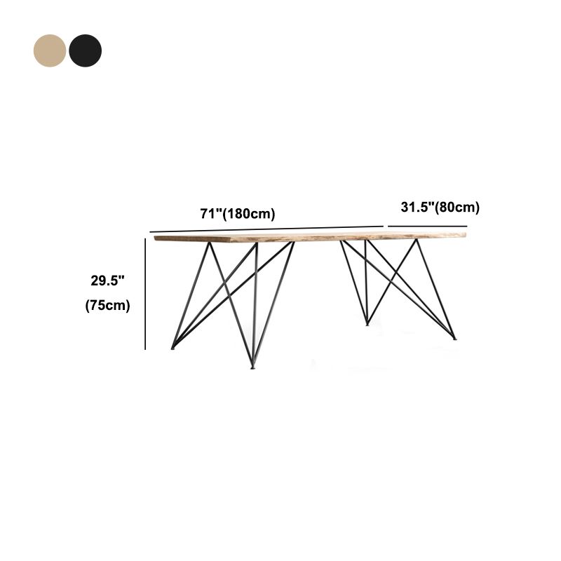 Modern Dinning Table in Brown Wood Rectangle Dining Table for Kitchen