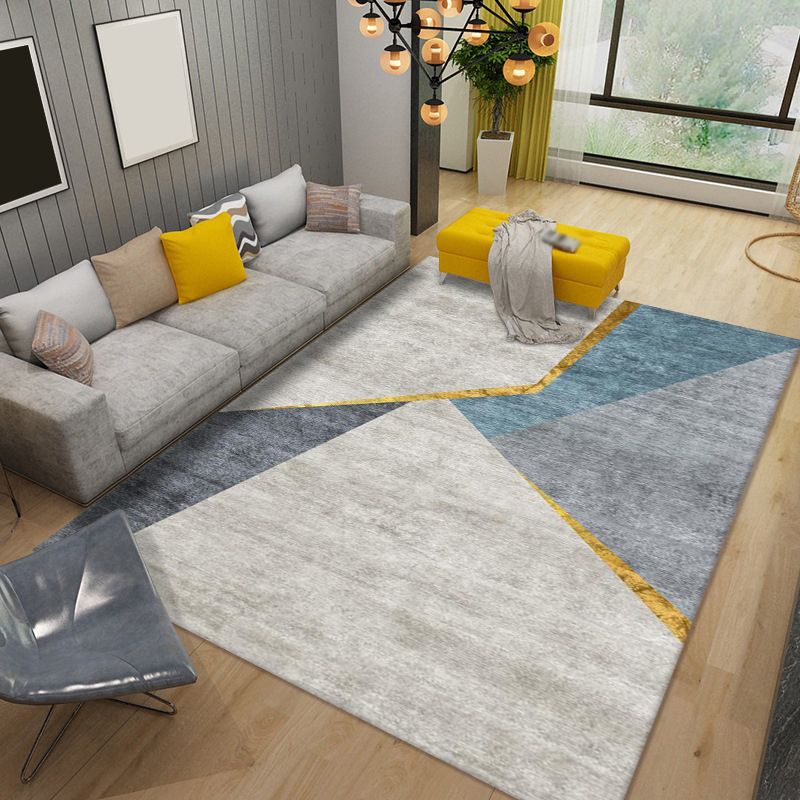 Luxuriant Modern Rug Gold Stripe Rug Washable Rug for Living Room