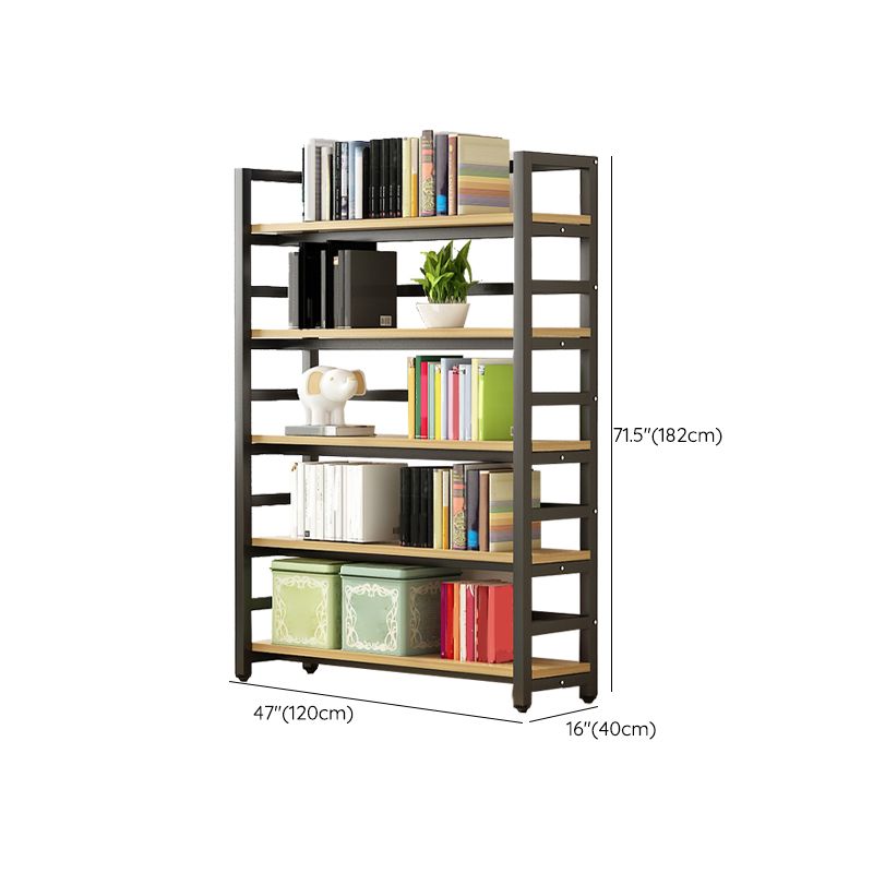 Modern Black Open Back Shelf Bookcase Shelves Included for Home Office