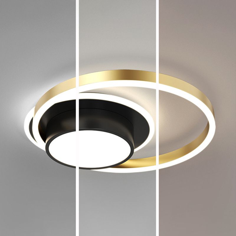 Acrylic Contemporary Style LED Ceiling Light Minimalism Aluminum Nordic Style Flush Mount Lighting Fixture in Gold