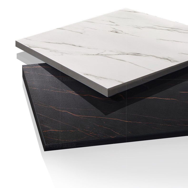 Black Metal Frame Industrial Rectangle Dining Table Sintered Stone Table for Dining Room