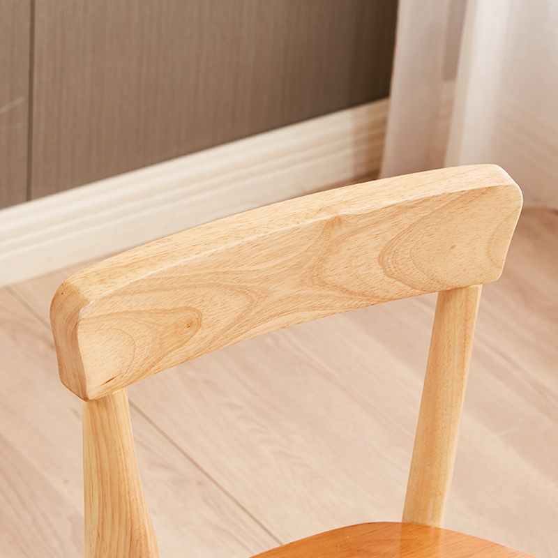 Ensemble de chaises latérales à dossier ouvert de salle à manger de chaise en bois d'hévéa de style traditionnel