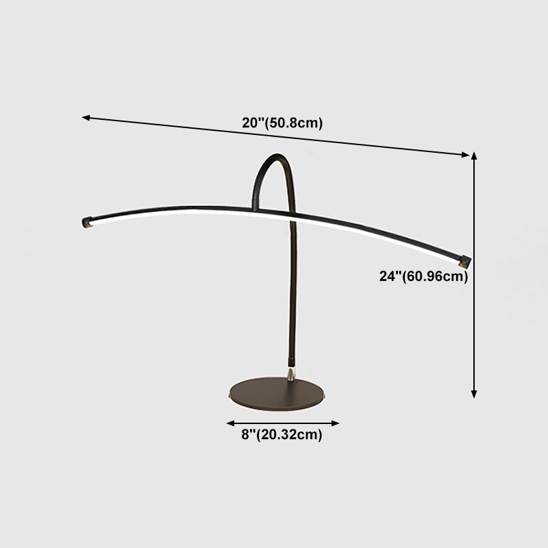 1 Light Linear Table Lighting Modern Style Metal Table Lighting for Bedroom