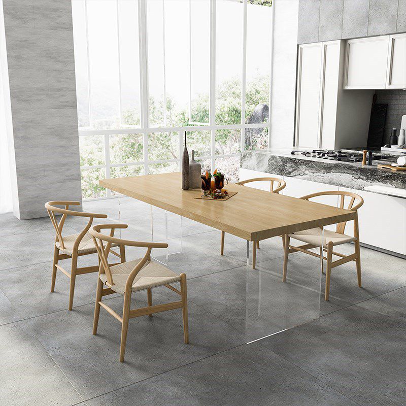 Modern 1/2/5 Pieces Rectangle Dining Table Set Solid Wood Dining Table with Chairs
