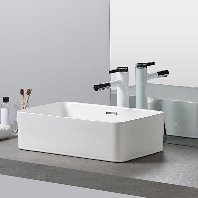 Modern Square Wash Stand Ceramic Metal Undermount Bathroom Sink