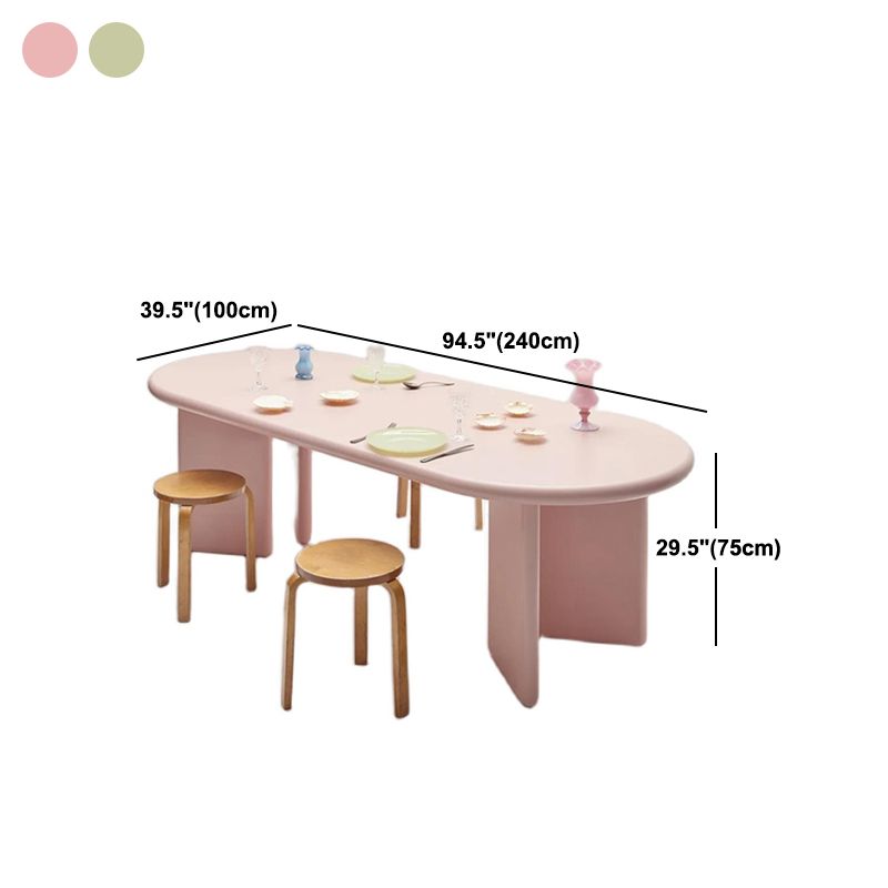 Double Pedestal Solid Wood Table Contemporary Style Dining Room Table for Home