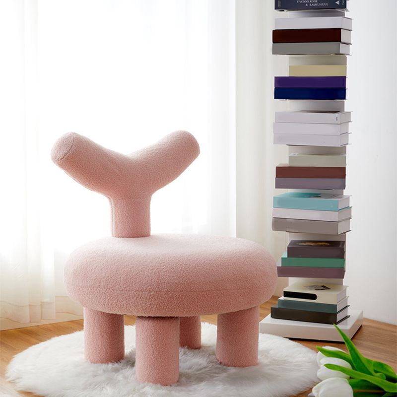 Armless Parsons Chair Wool Chair  Fixed Back Chair for Living Room