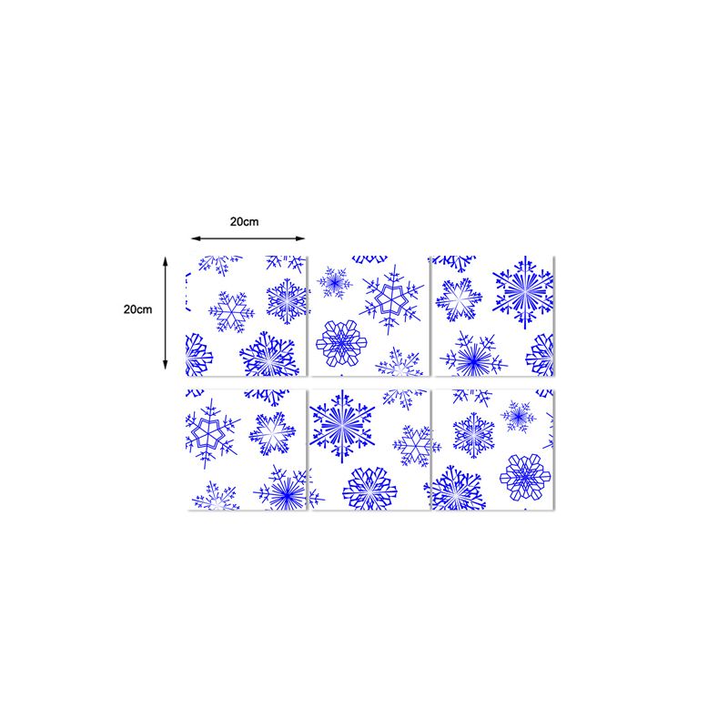 Self Sticking Snowflake Wallpaper Panels 18 Pcs Contemporary PVC Wall Art, 8' L x 8" W