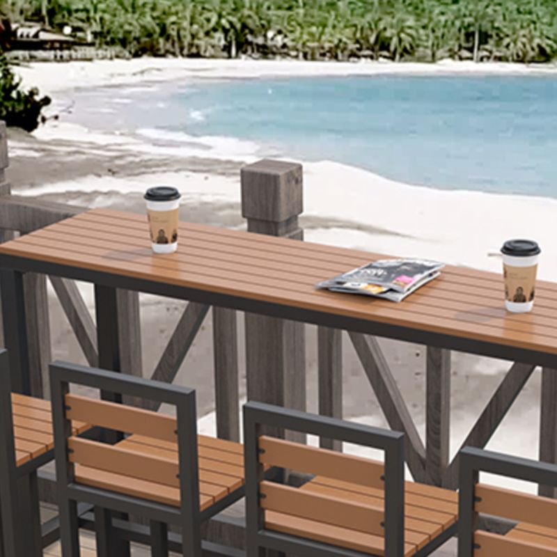 Industrial Counter Height Dining Table Trestle Bar Dining Table