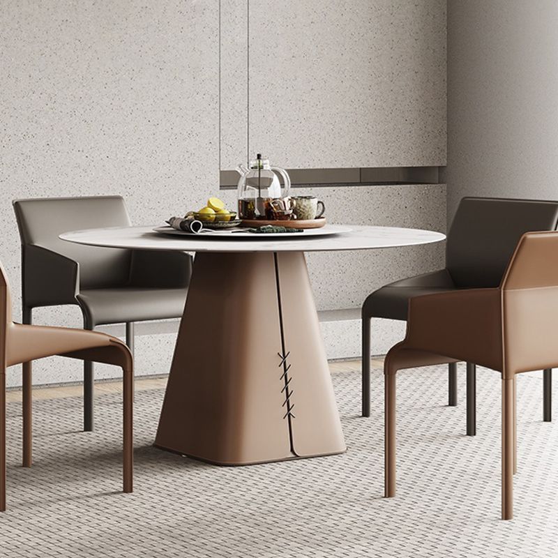 Silla de comedor de cuero contemporánea, silla lateral de comedor de metal para uso doméstico