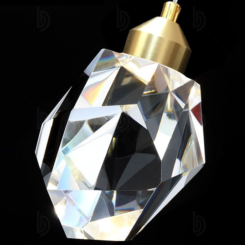 Clear Faceted Crystal Edelsteinhänge leicht minimalistischer Multi -Anhänger -Deckenlicht für Treppe