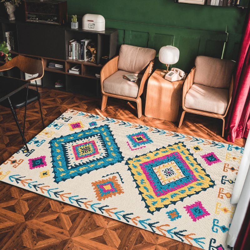 Alfombra de alfombra americana de múltiples colores Polyster Geo estampado alfombra de respaldo de alfombra de mascotas para mascotas para decoración para decoración