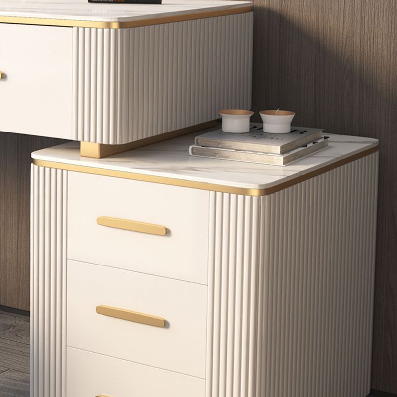 Glam Wood Make-up Vanity Slate Top Vanity Dressing Table with Drawer