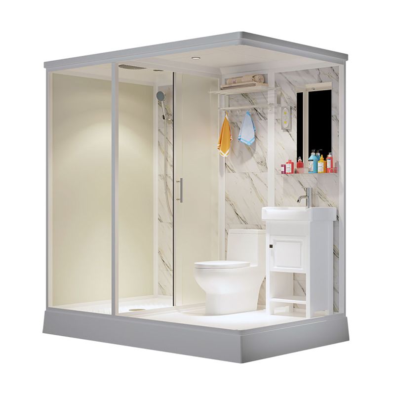 Rectangle Shower Stall Tempered Glass Shower Stall with Shower Base