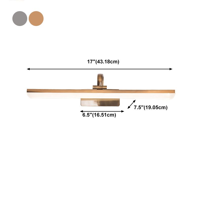 Luz de tocador de metal de estilo moderno Luz de espejo LED lineal para el baño