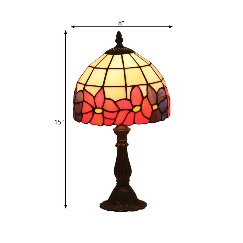 Schnitt Glasrot/Gelbe Nachttisch Beleuchtung 1 Kopf Mittelmeer Nachttischlampe mit Blumenmuster