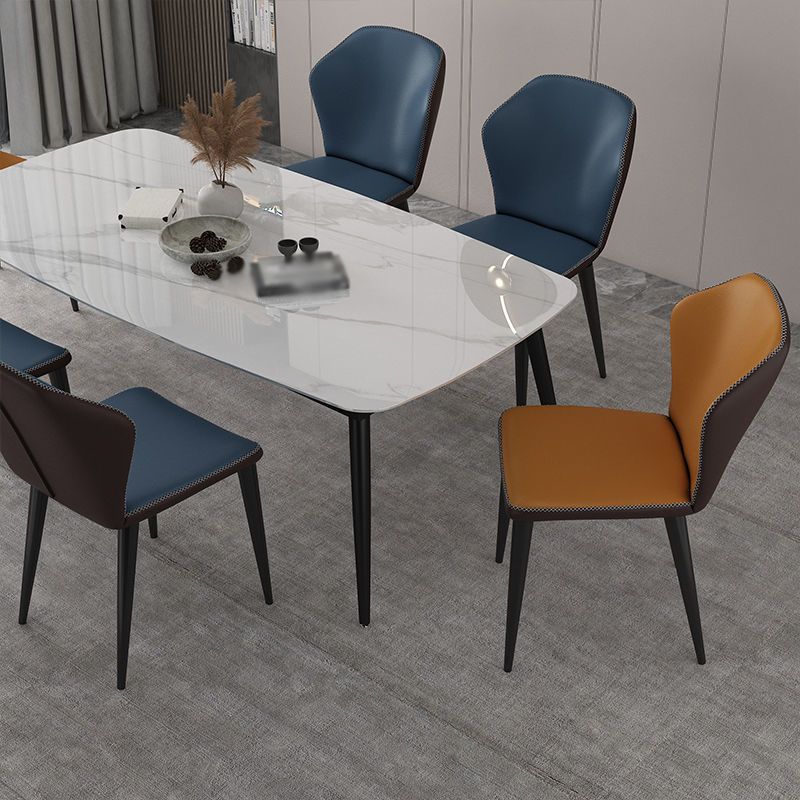 Modern Polyurethane Dining Chair 17'' Wide Wingback Side Chair for Home Use